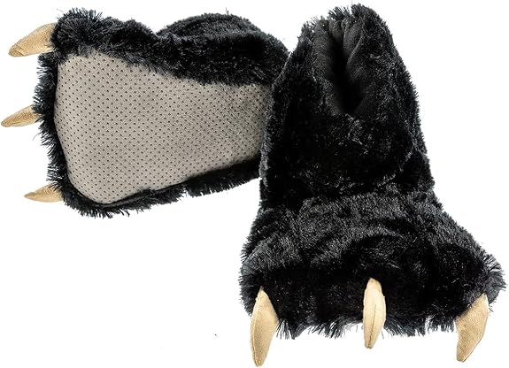 Lazy One Bear Paw Slippers – Kids & Adults | Soft Fuzzy Non-Slip Animal Slippers - Rocky Mountain Connection