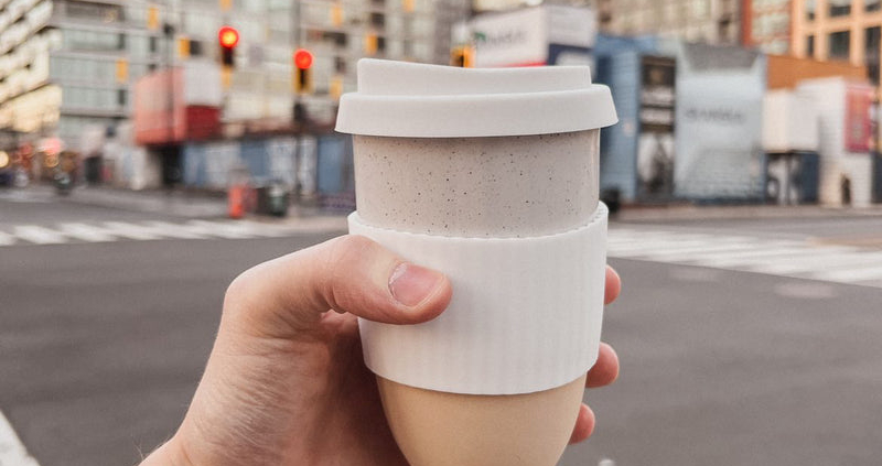 ceramic cup with lid