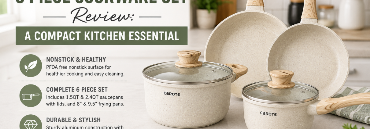 Carote 6 Piece Pots and Pans Set for Easy, Healthy Home Cooking