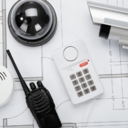 An assortment of burglar security alarm systems panel, Closed-Circuit Television Camera and latest commercial security systems
