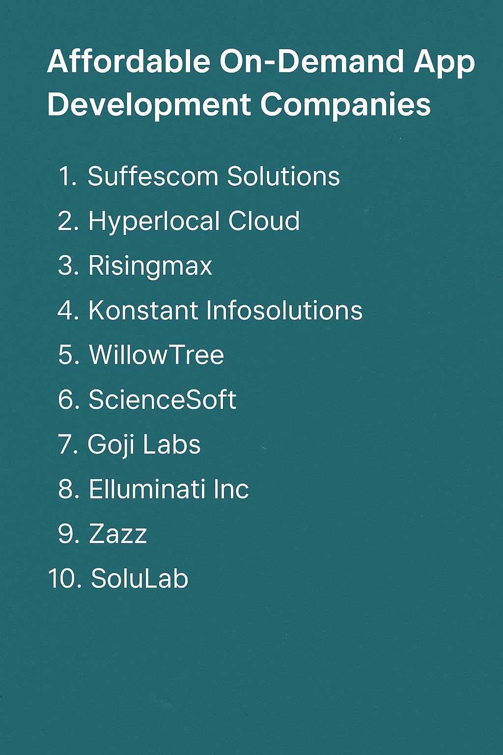 Affordable On Demand App Development Companies