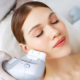 Woman receiving HIFU treatment on her face in a Dubai clinic