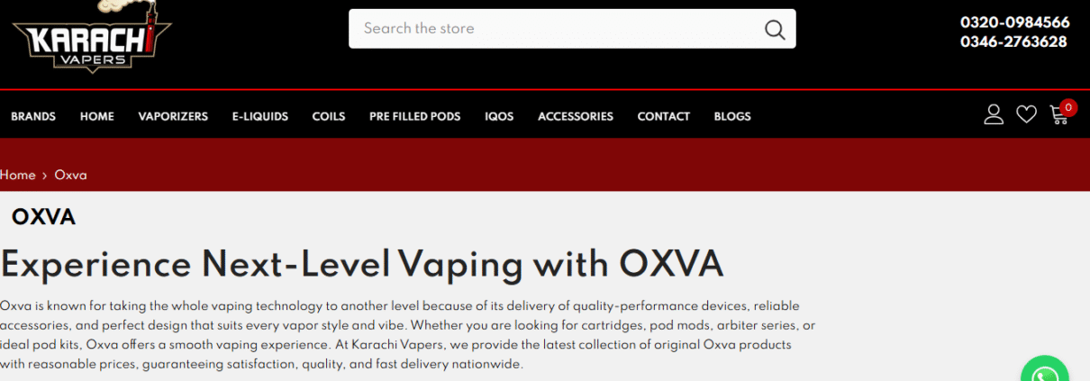 Oxwa device price in pakistan
