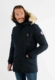 Parka Homme Paragoose DAVOS – Veste Hiver à Capuche Fourrure et Bandes Logo – Navy Élégant