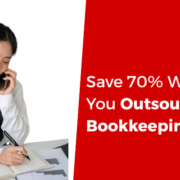 Business owners reviewing outsourced bookkeeping reports from India on a laptop