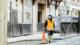 A Cleaner checking safety in construction site.
