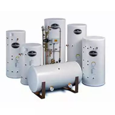 Modern hot water tank installed in a UK home