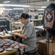 Women Customize Leather Vests Using Patches and Embroidery