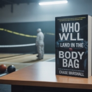 Cover of Who Will Land in the Body Bag Book mystery romance thriller novel