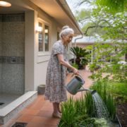 Accessible Austin home with age-in-place modifications: curbless shower, smart lighting, and open kitchen