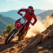 GPX Dirt Bike tackling steep mountain trail with ease