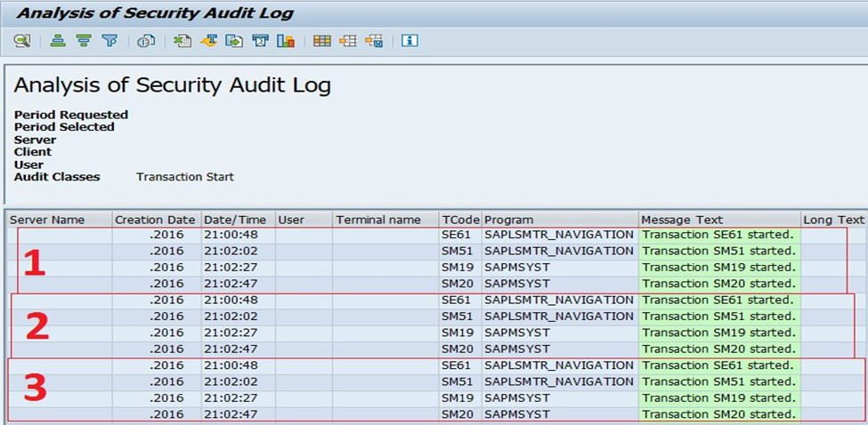 Security Audit Log