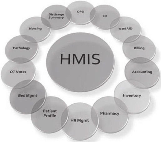 HMIS Software displaying patient records and hospital management data