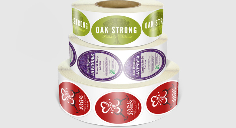 Custom oval roll labels