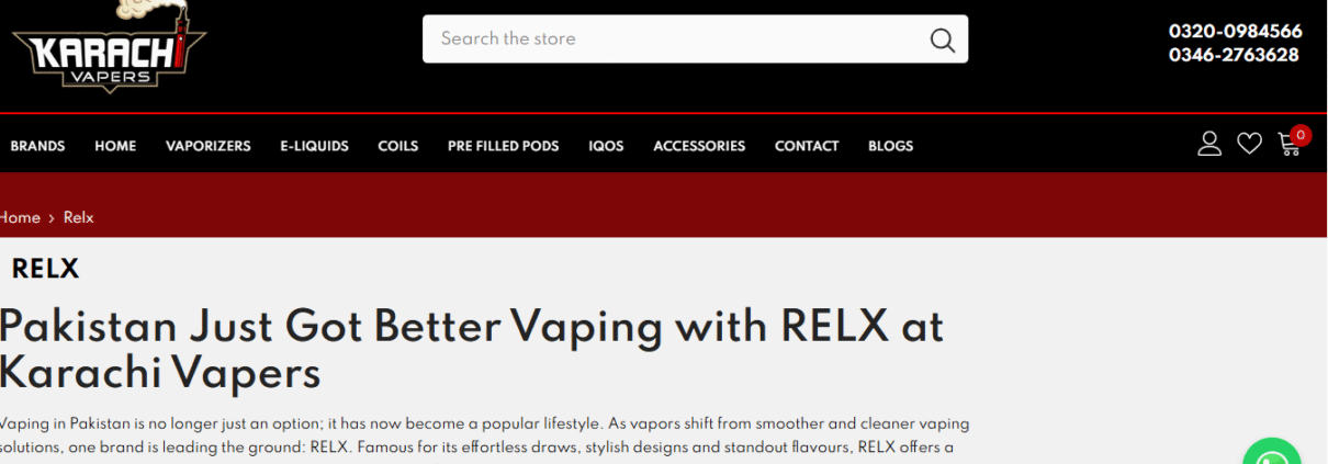 relx pods in pakistan