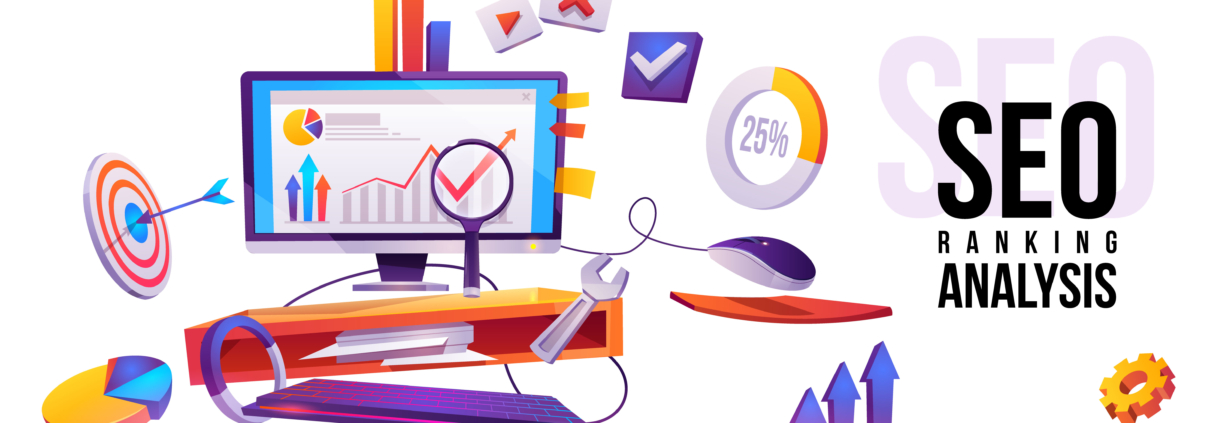 SEO ranking analysis internet technology banner