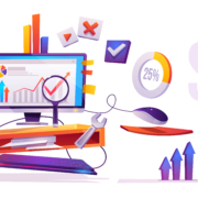 SEO ranking analysis internet technology banner