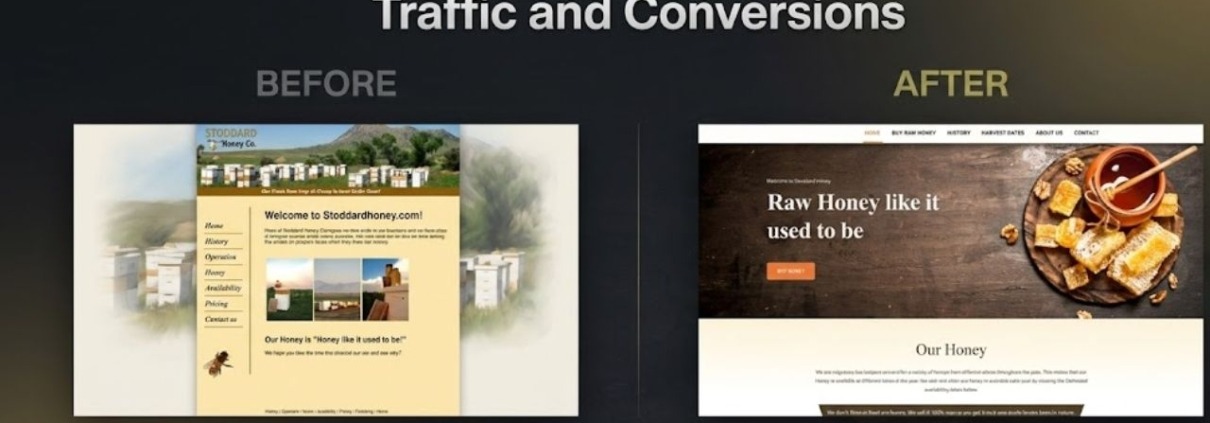 Website redesign before-after