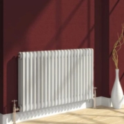 Reina column radiator and towel radiator in modern home